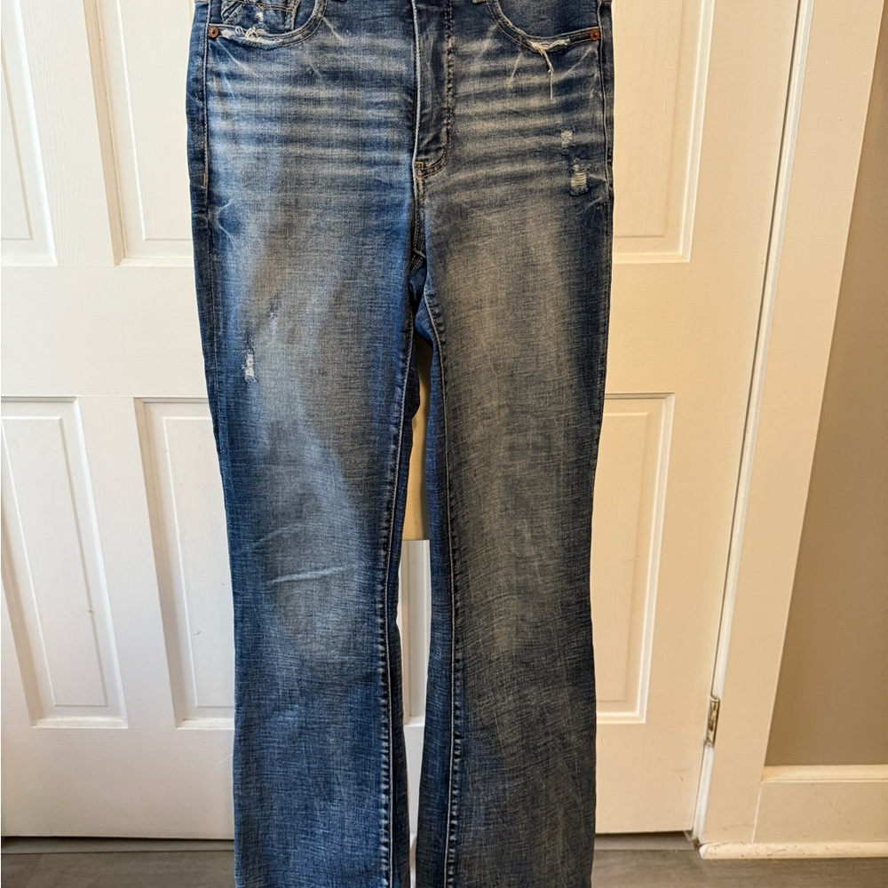 Buckle Black Distressed Flare Jeans